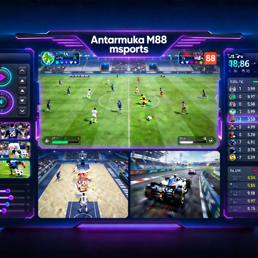Antarmuka M88 msports yang menampilkan olahraga virtual dan simulasi