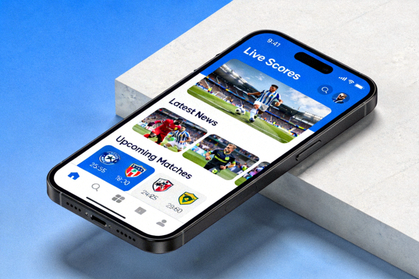 Akses mobile informasi olahraga melalui smartphone dengan antarmuka responsif
